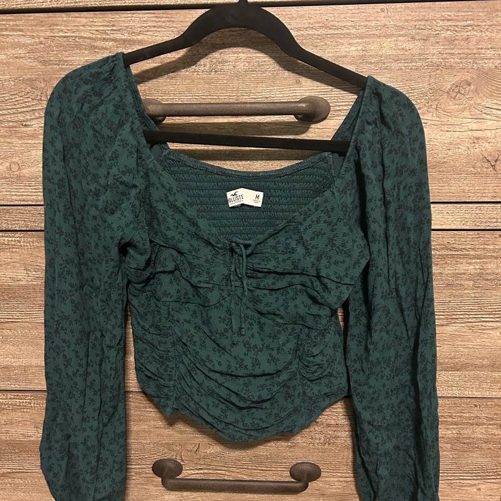 Hollister Teal Floral Blouse